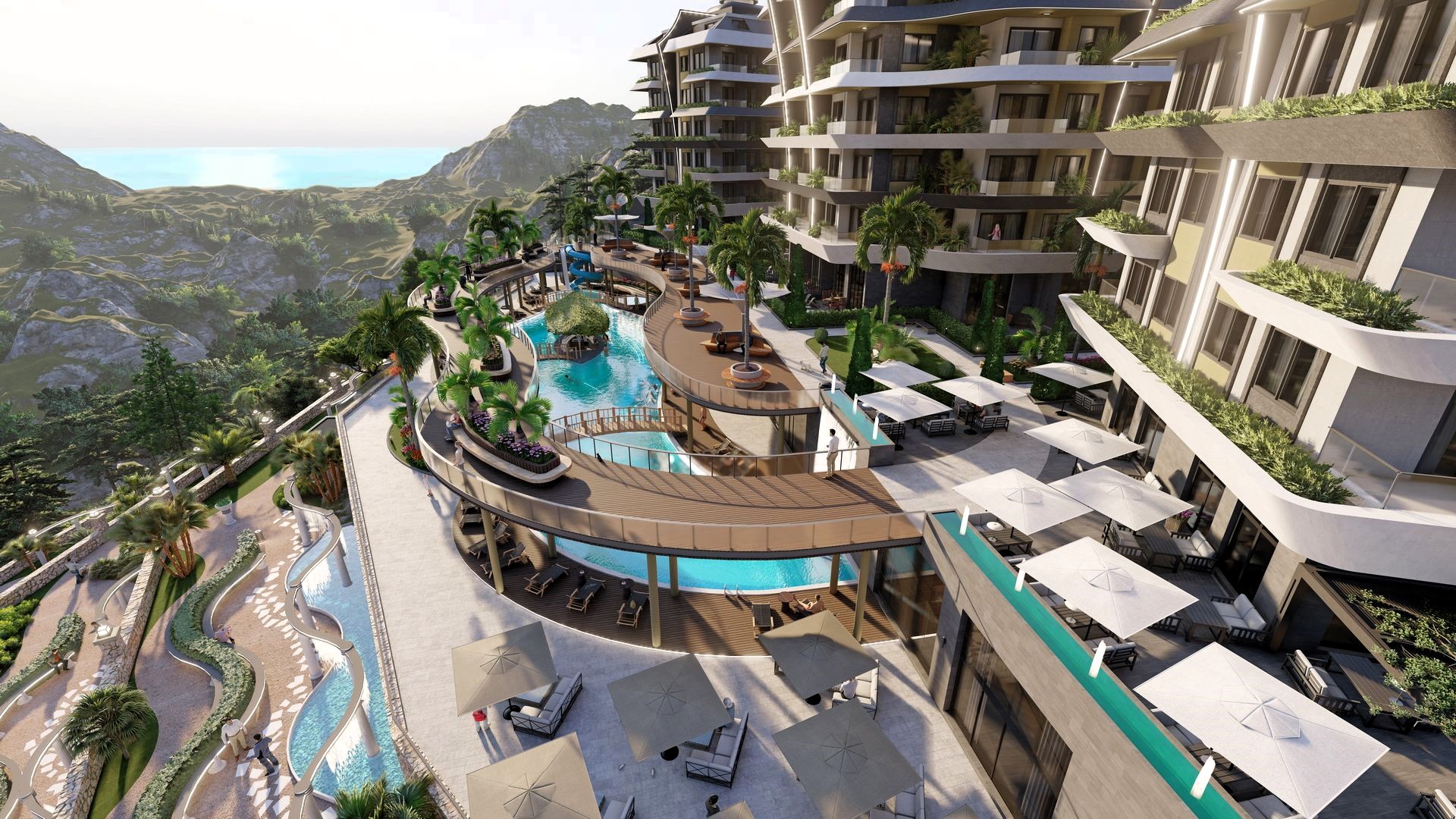 An ultra-modern residential complex in a picturesque area with amazing views of the sea and nature