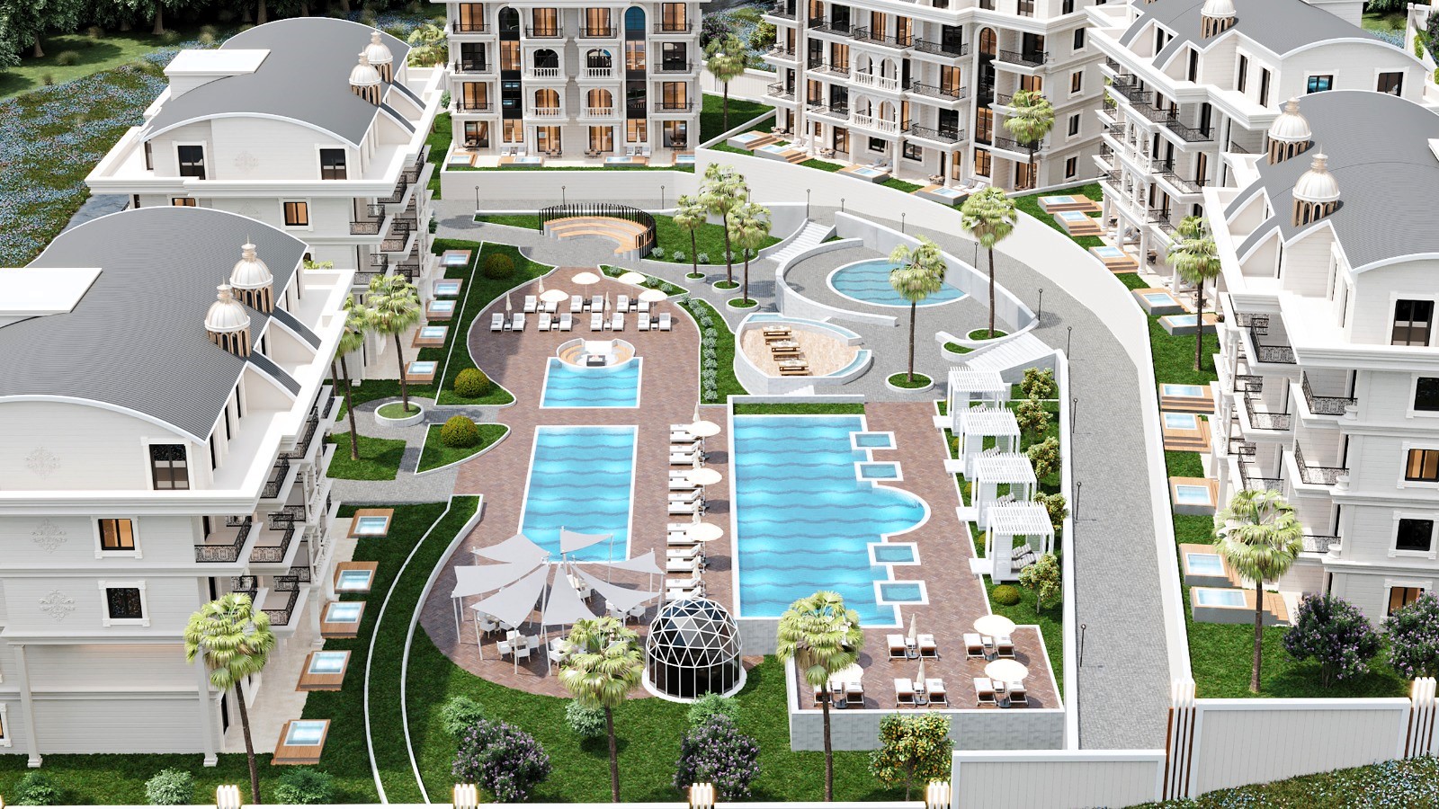 Premium class residence in Turkler, Alanya with magnificent sea views and a private beach
