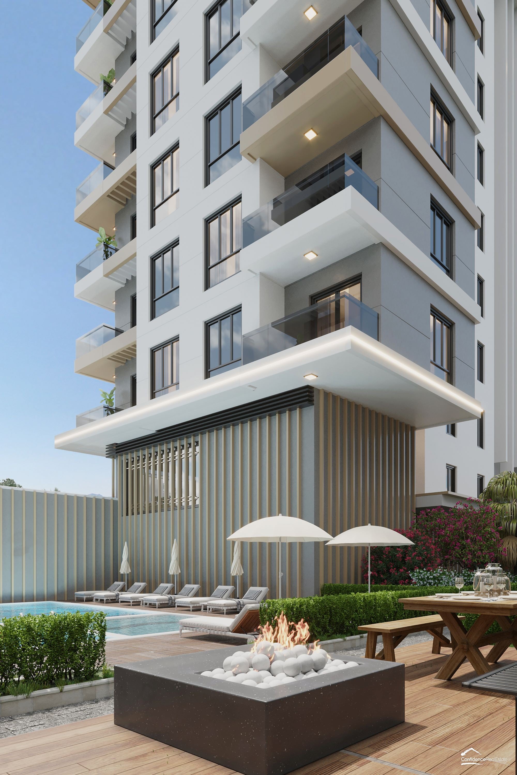 Строящийся комплекс квартир премиум класса  в популярном пригороде Алании – районе Махмутлар