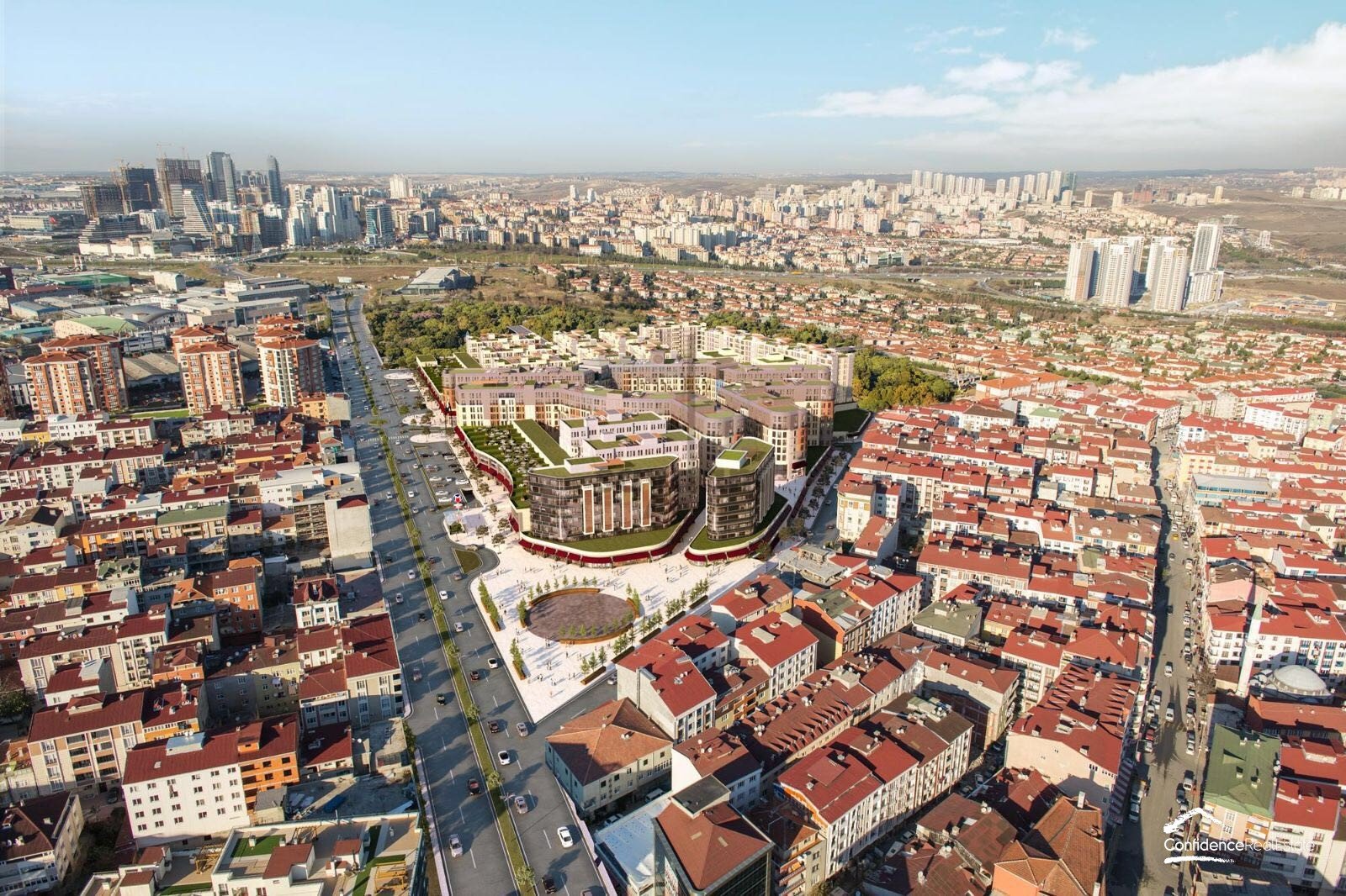 Современный фешенебельный жилой комплекс с выгодным расположением в районе Бахчешехир, Стамбул