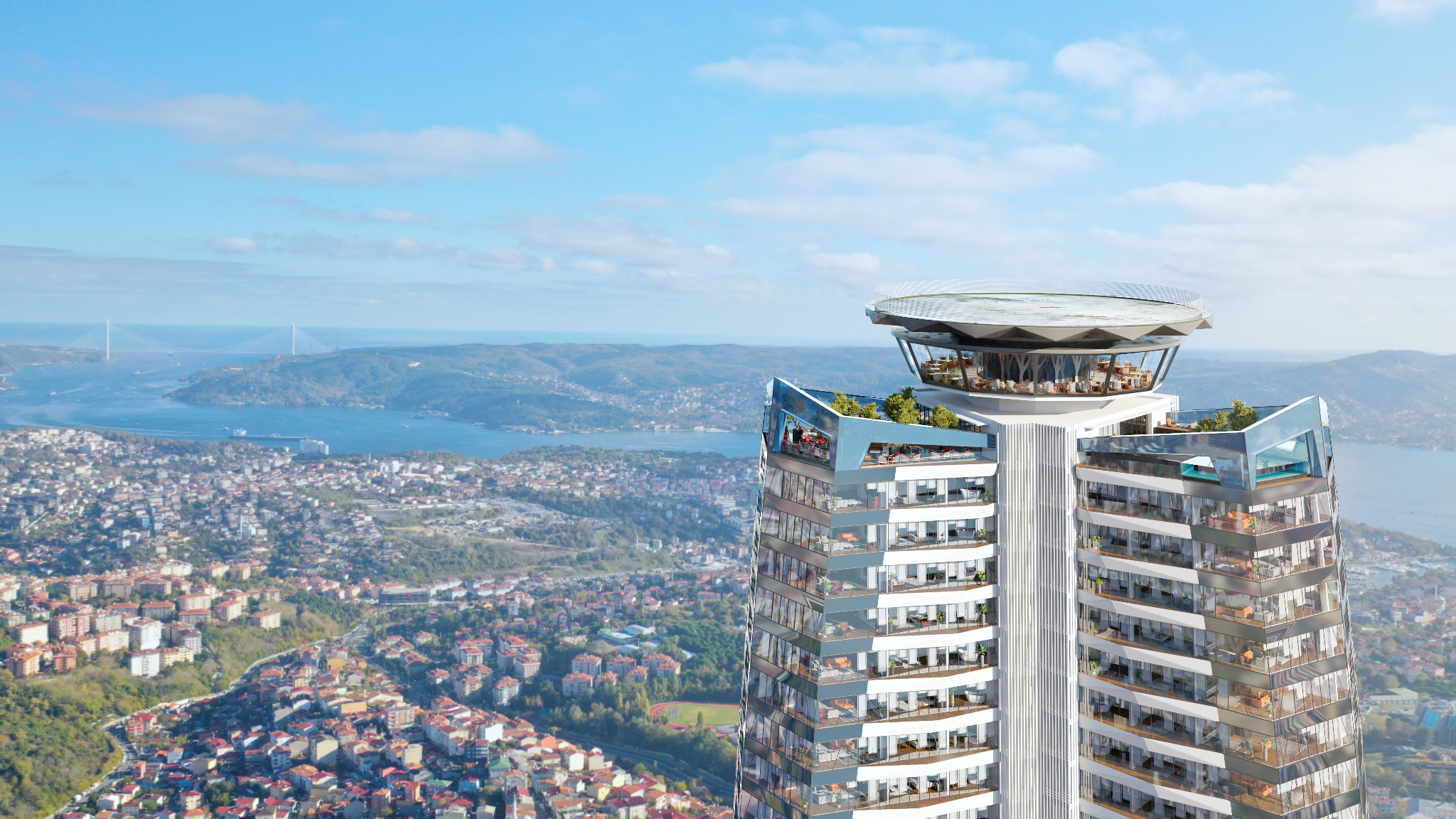 Продажа элитных квартир и офисов в районе Маслак, Стамбул с видами на Босфор