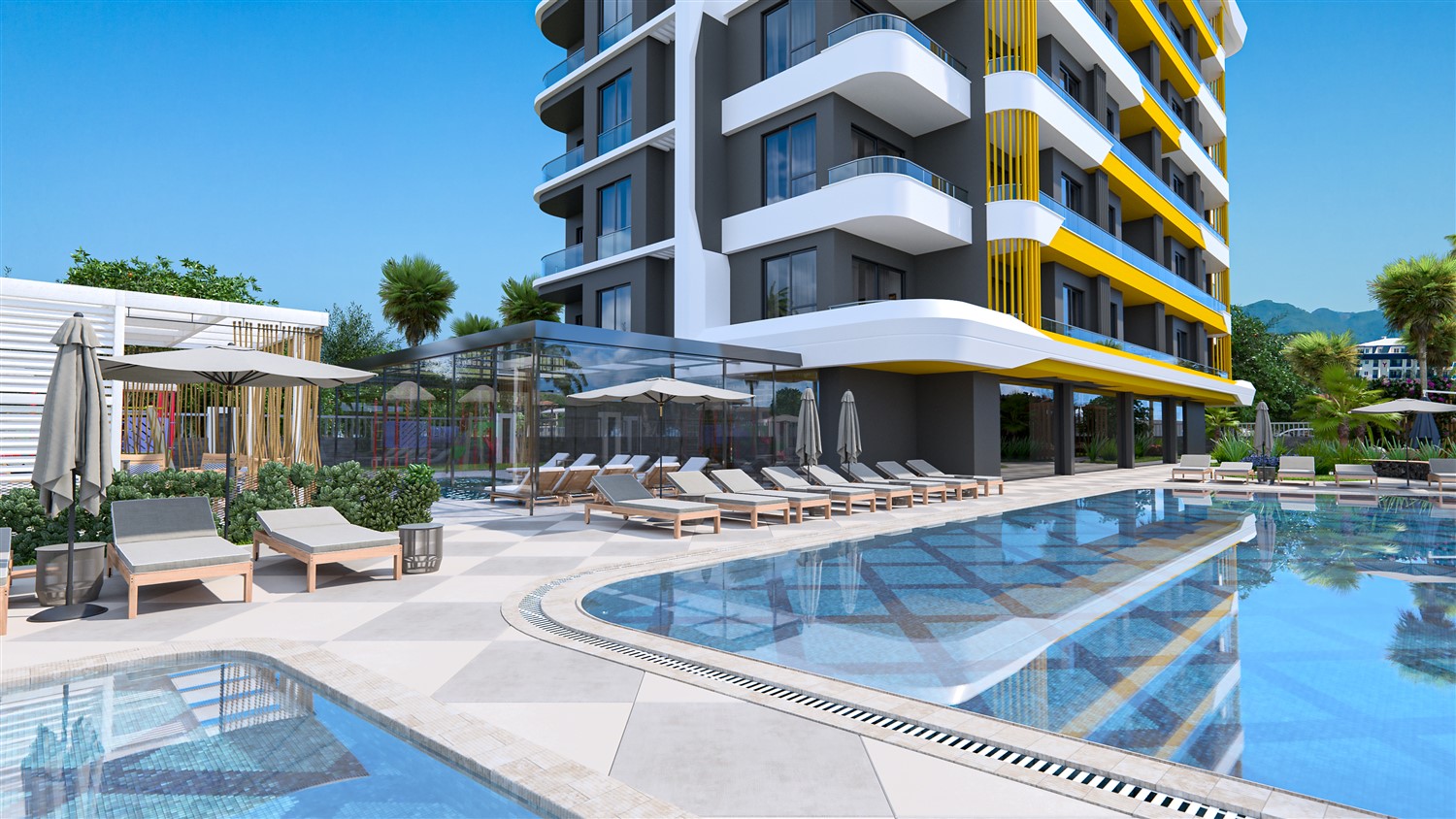 New residential complex with breathtaking views of the sea coast, located in the resort town of Gazipasa