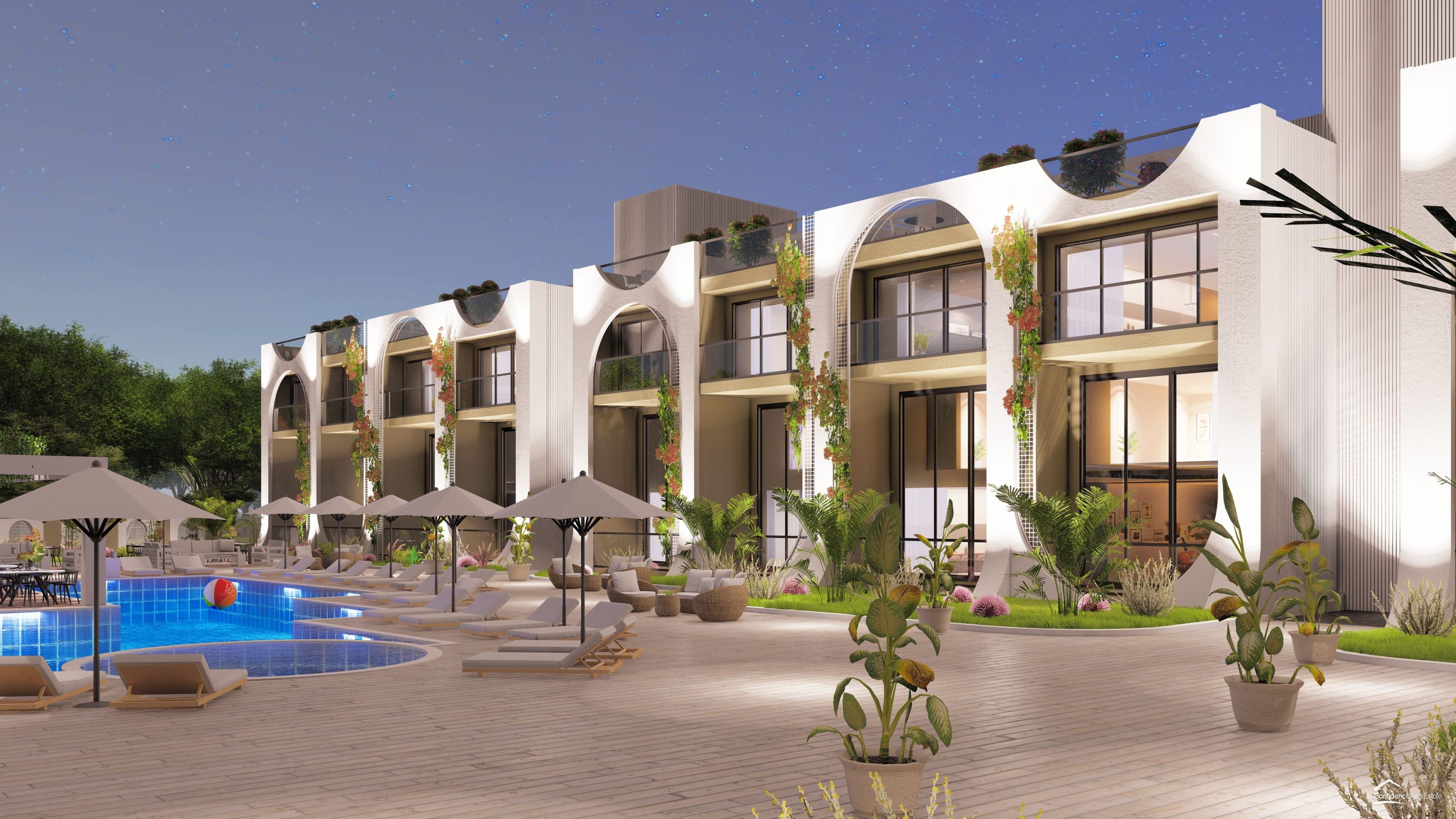 The project of residential apartments with sea and mountain views in Northern Cyprus, Esentepe