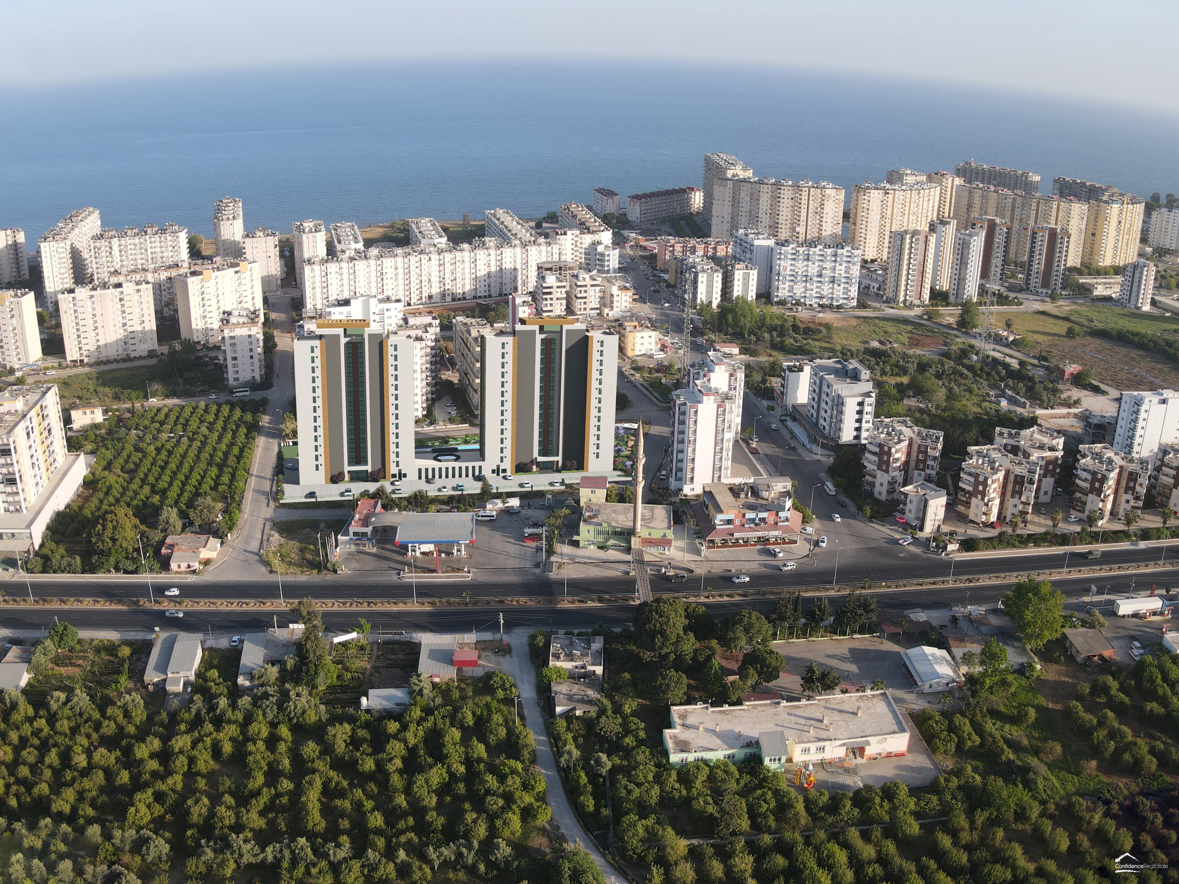 Project of a residential complex under construction in Mersin just 400 meters from the sea