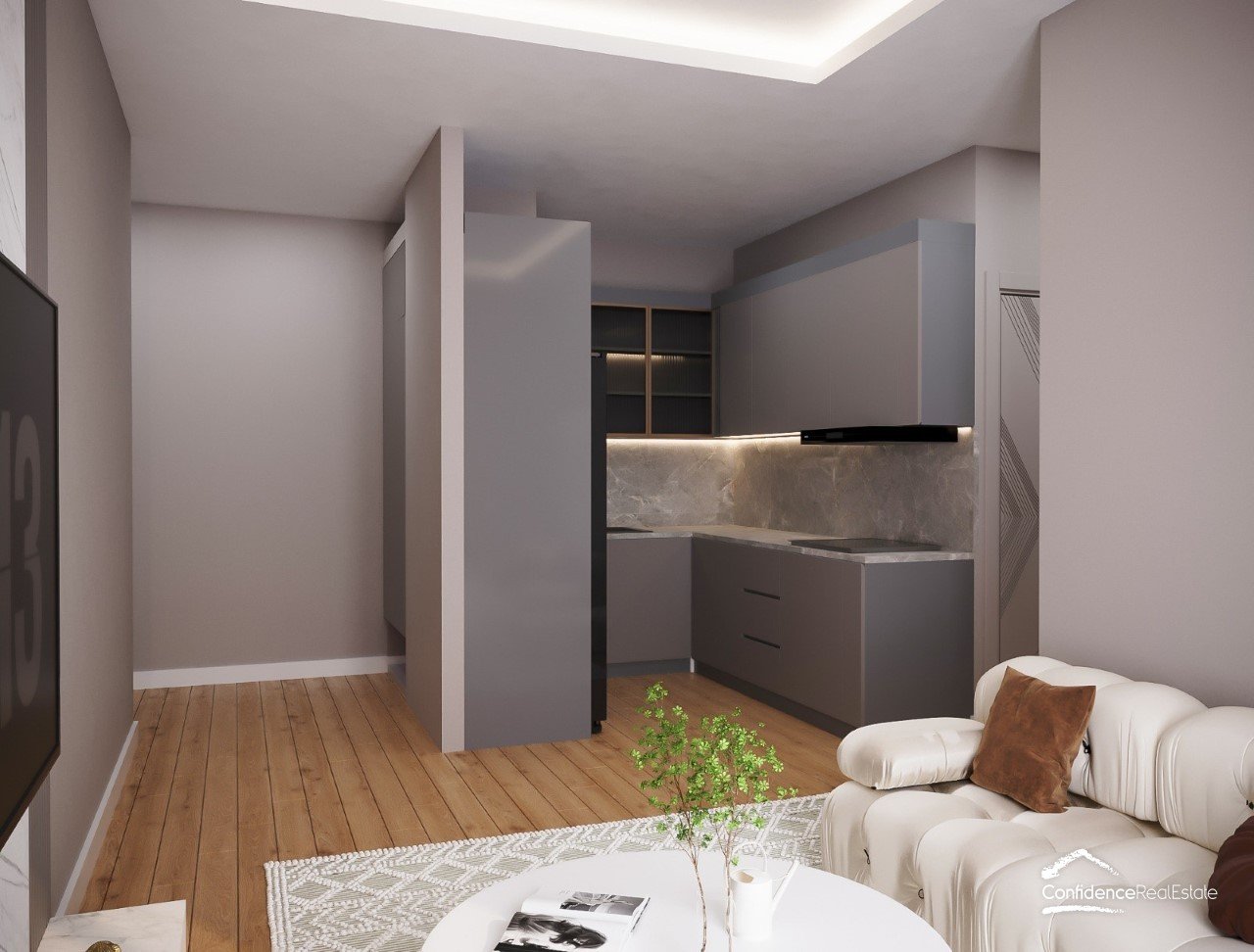 Apartments in a modern complex under construction in the popular area of ​​Mersin Mezitli