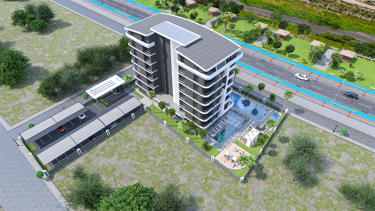 New residential complex with breathtaking views of the sea coast, located in the resort town of Gazipasa