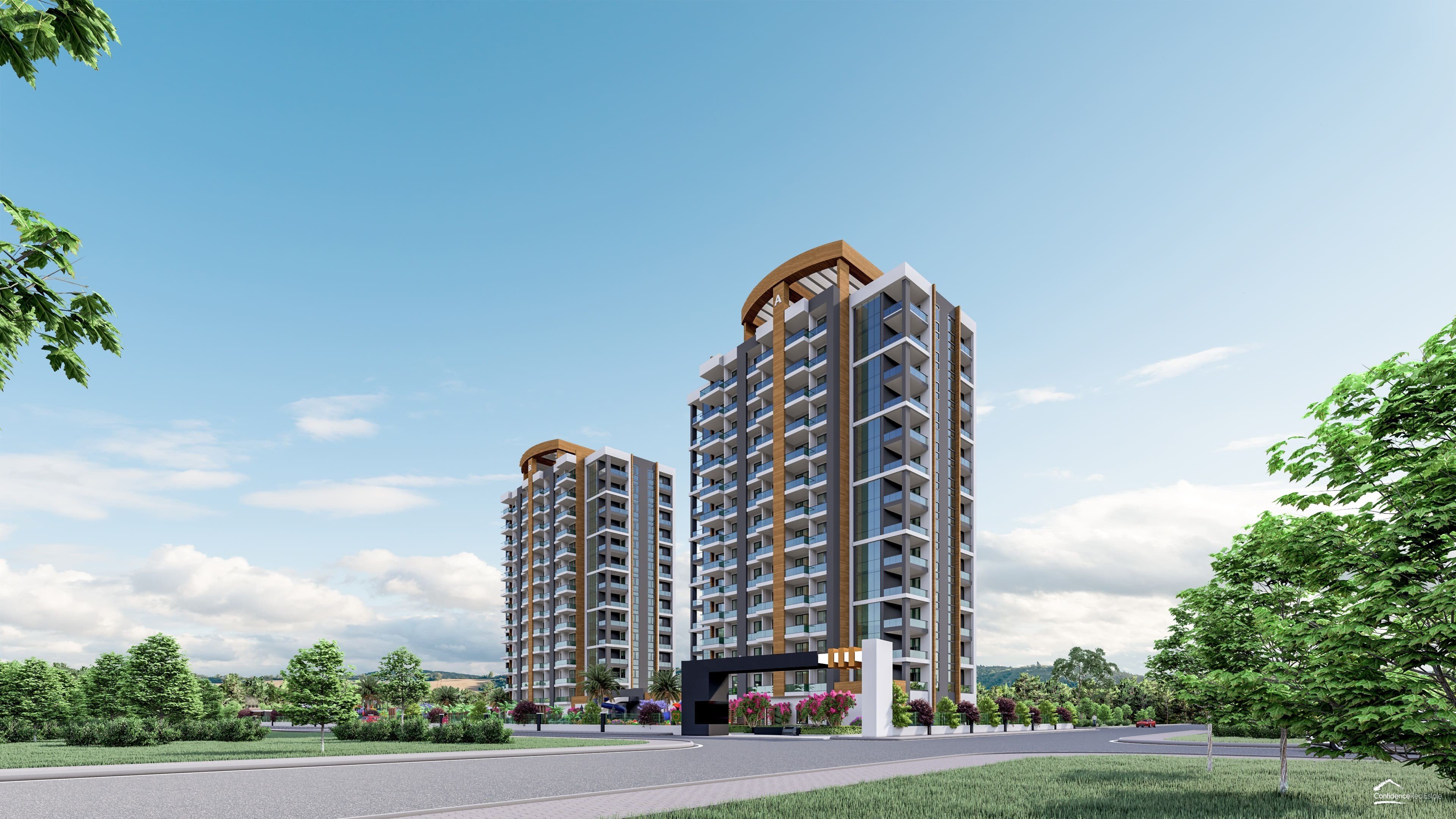Project of a residential complex under construction in Mersin just 400 meters from the sea